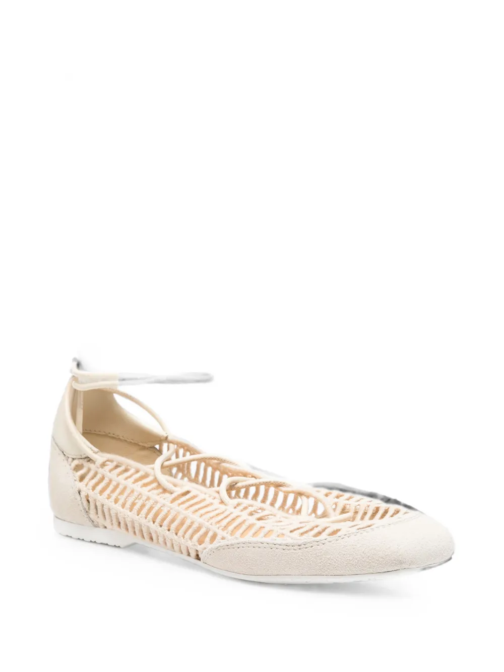 Patrizia Pepe Dancing Skin raffia ballet flats Beige