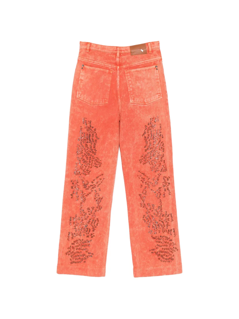 Patrizia Pepe Jeans verfraaid met kralen en acid-wassing Oranje