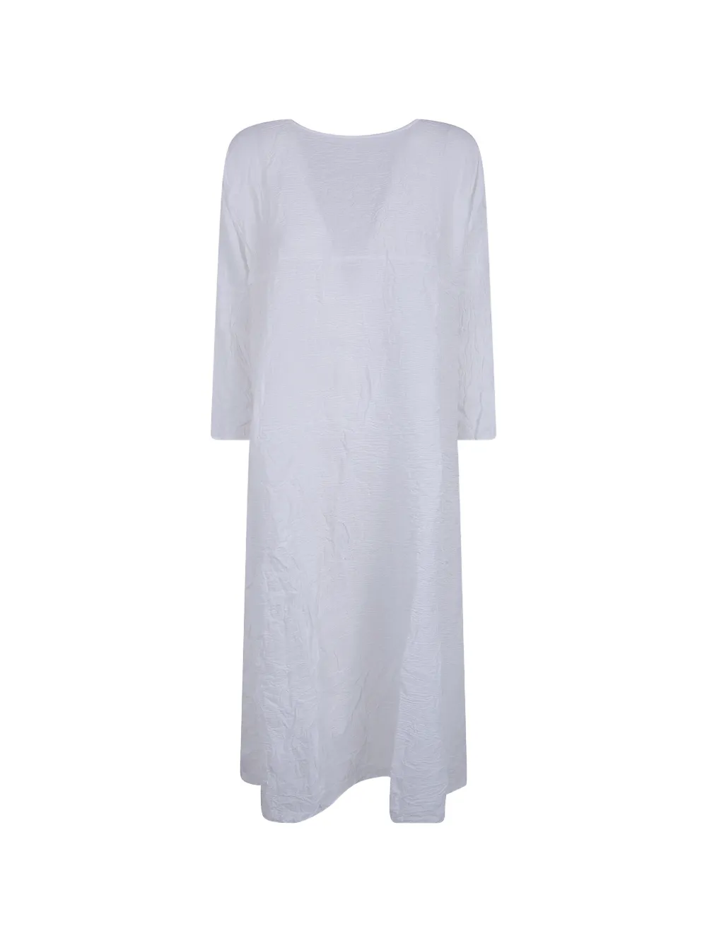 Daniela Gregis crinkled-finish boat-neck dress - White
