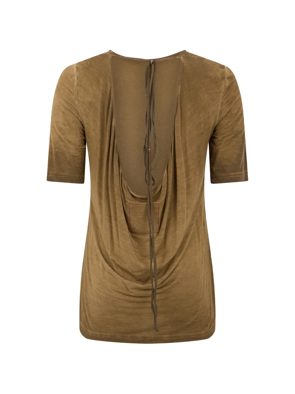 Uma Wang T-shirt met gestrikte rug en col Bruin