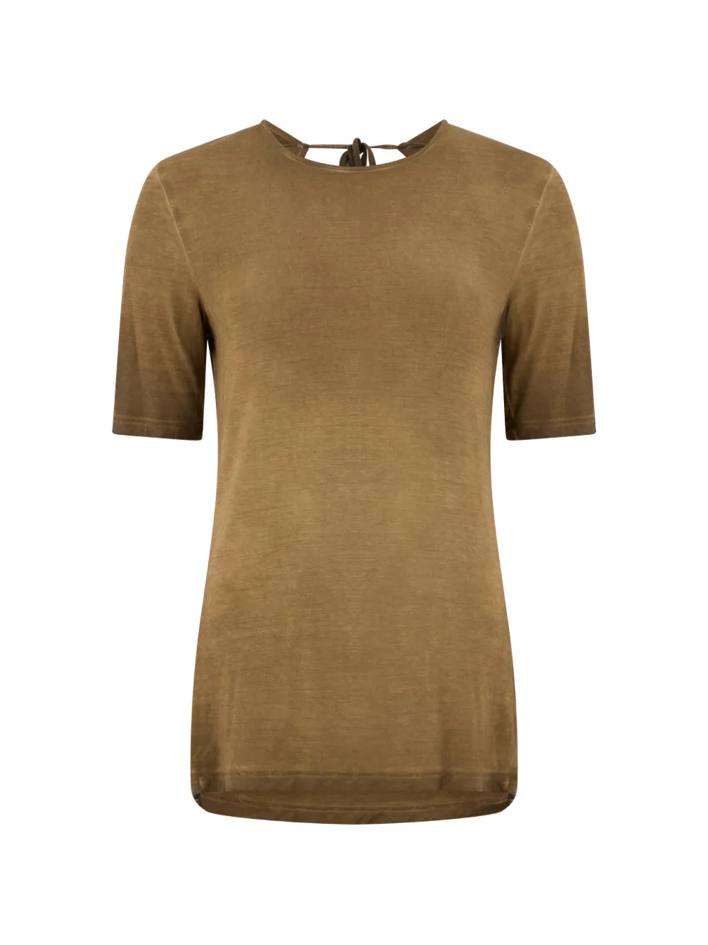 Uma Wang cowl-back tie-fastening t-shirt - Marrone
