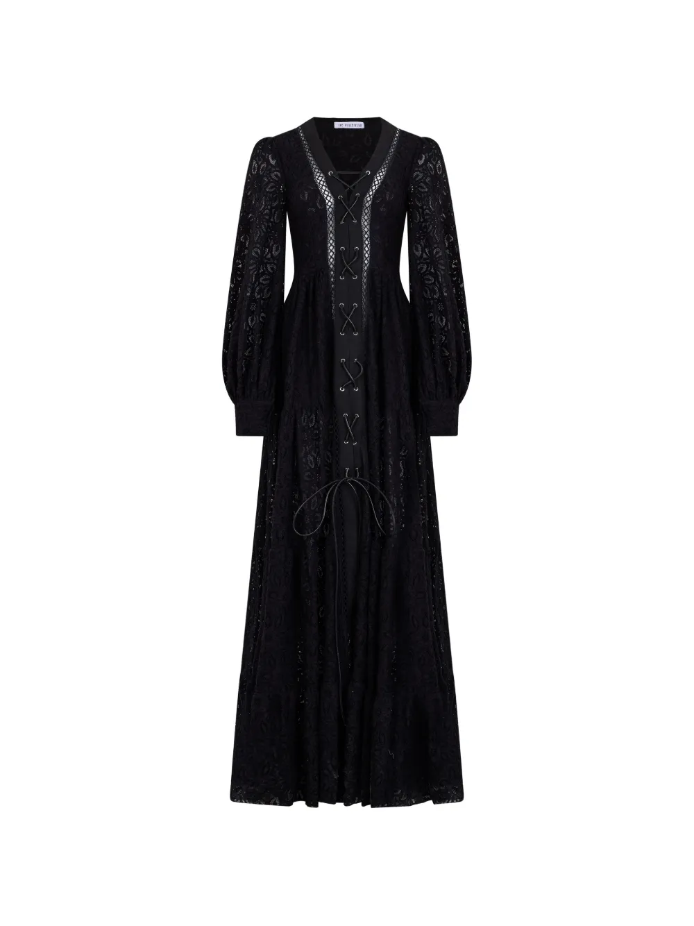 Les Filles d'Eva lace-up tiered dress - Schwarz