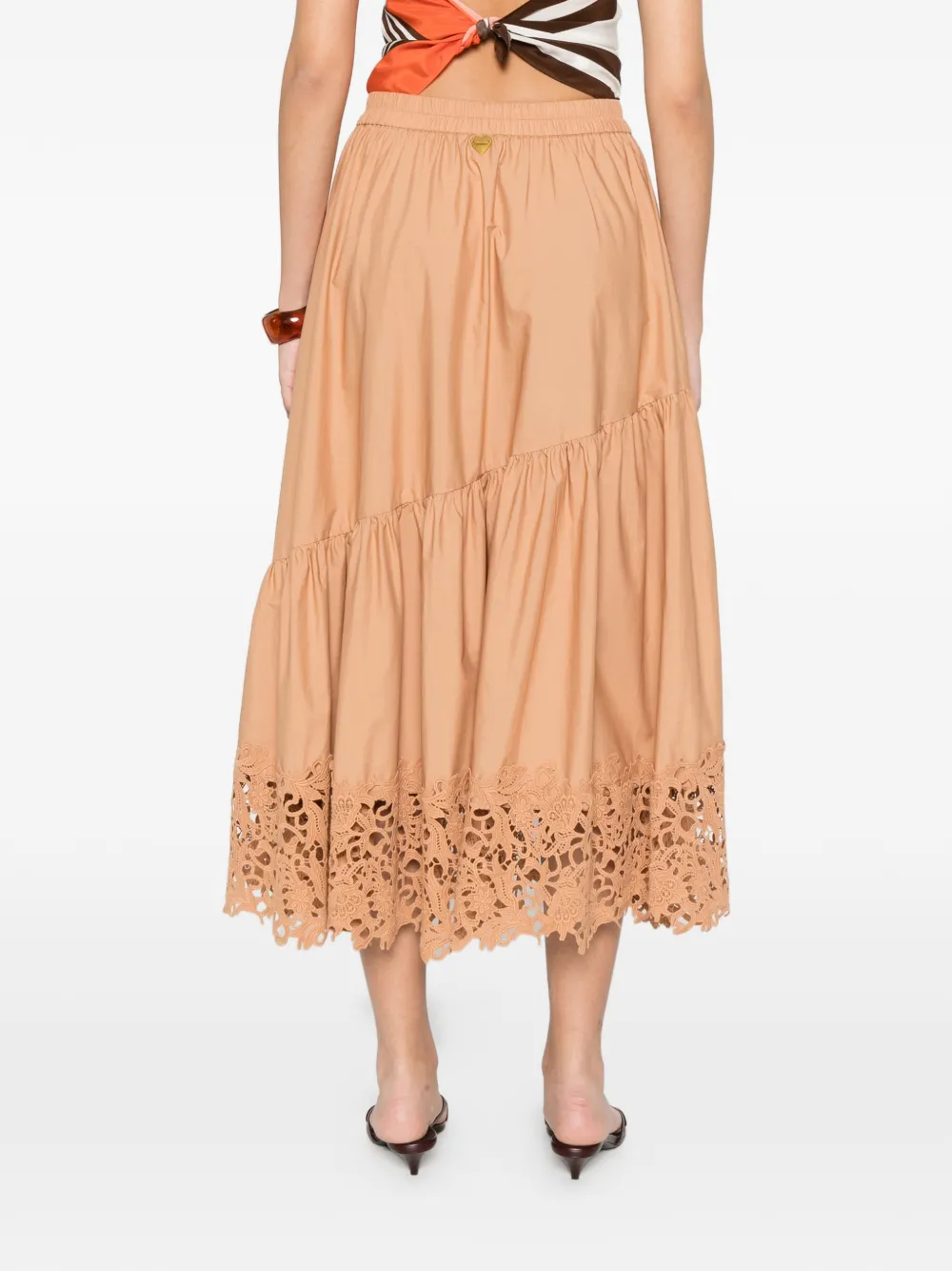 TWINSET Midi-rok met ruches Bruin