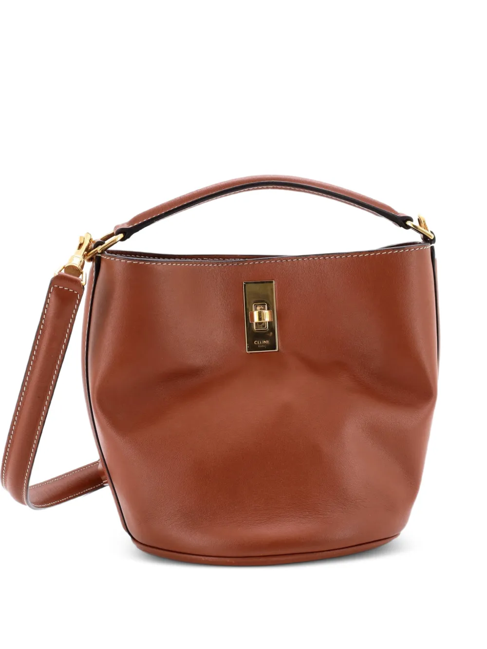 Celine Pre-Owned 16 Bag Leather Teen bucket bag - Marrone