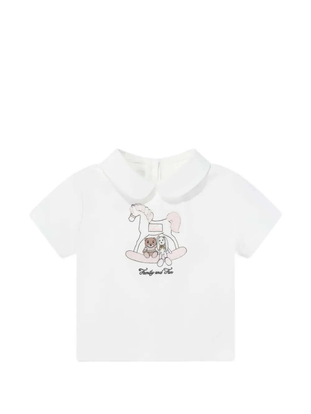 Fendi Kids rocking-horse motif T-shirt - White