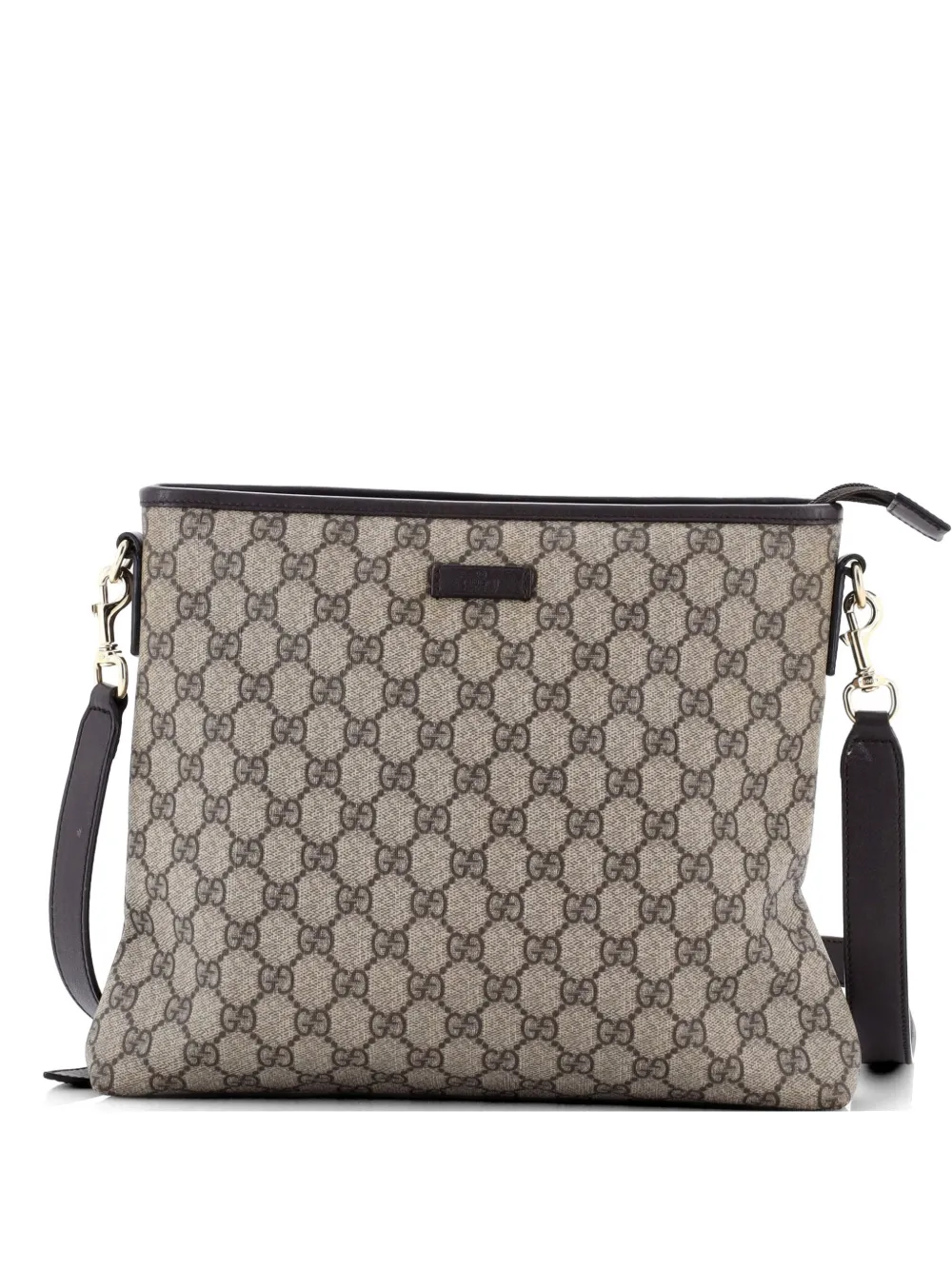 Gucci Pre-Owned Zip Top Messenger Bag GG Coated Canvas Medium crossbody bag - Marrone