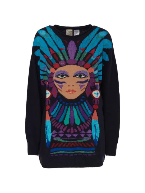 Krizia Pre-Owned intarsia knit sweater