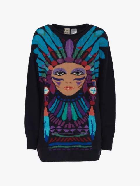 Krizia Pre-Owned intarsia knit sweater