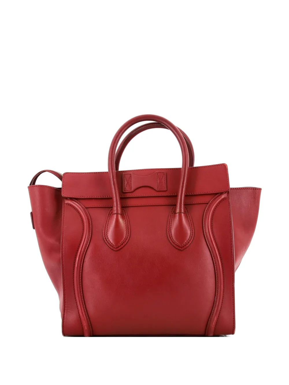 Celine Pre-owned Luggage Bag Smooth Leather Mini Tote Bag in Red, view 2