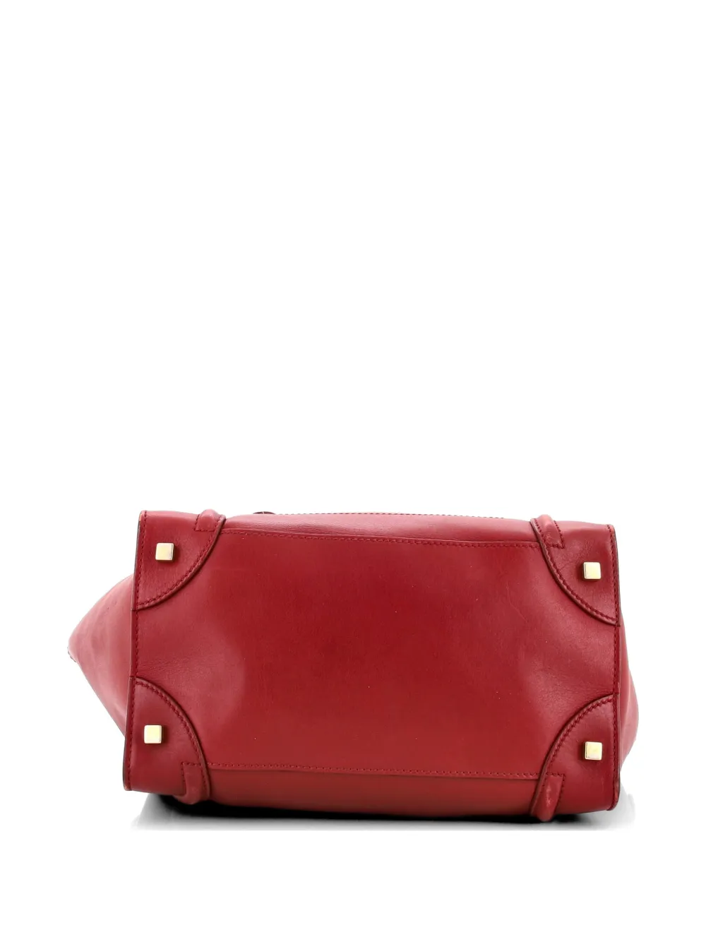 Celine Pre-owned Luggage Bag Smooth Leather Mini Tote Bag in Red, view 3