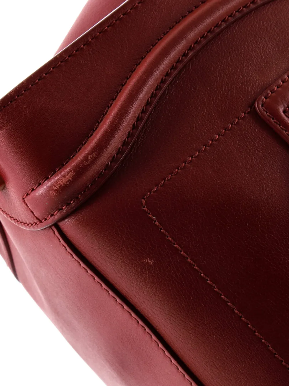 Celine Pre-owned Luggage Bag Smooth Leather Mini Tote Bag in Red, view 5
