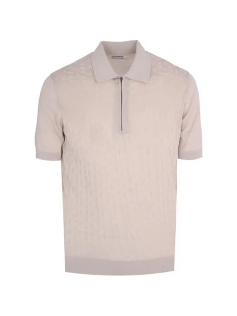 Pal Zileri geometric-jacquard zip-up polo shirt