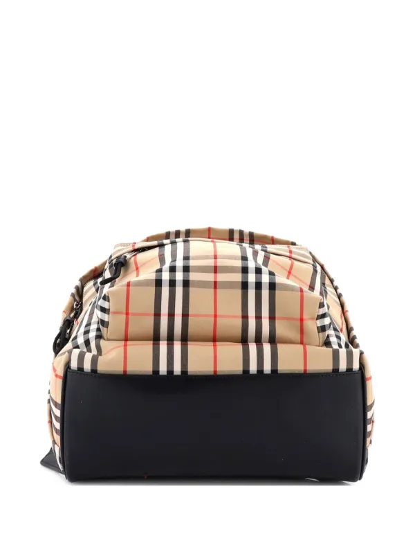 burberry the medium backpack in canvas check and leather Burberry Jett Vintage Check Canvas Medium Backpack | Shoulder Strap