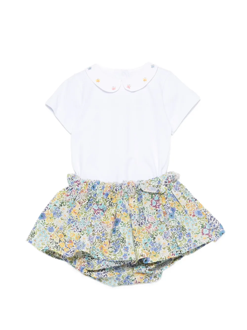 Mariella Ferrari floral-print ruffled bloomers set (set of two) - Toni neutri