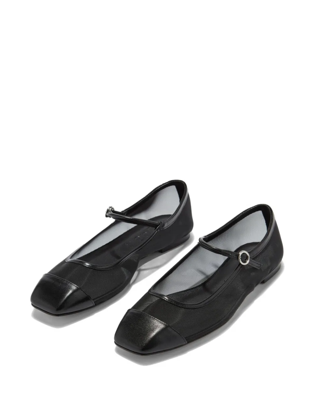 Aeyde Uma mesh ballet flats Zwart