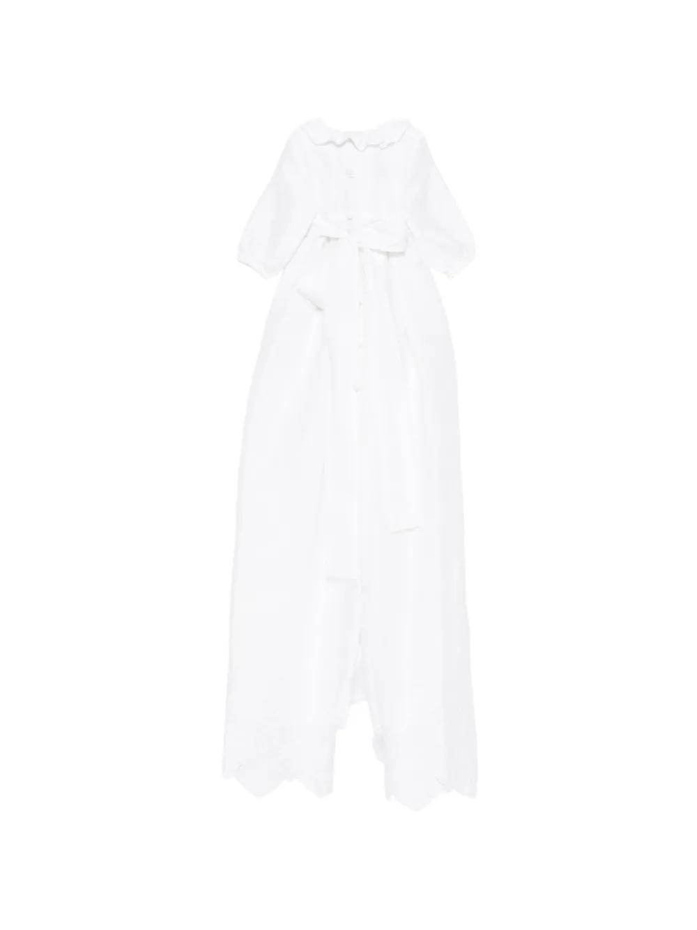 JESURUM BABY Jurk met gewelfde afwerking en ruches Wit