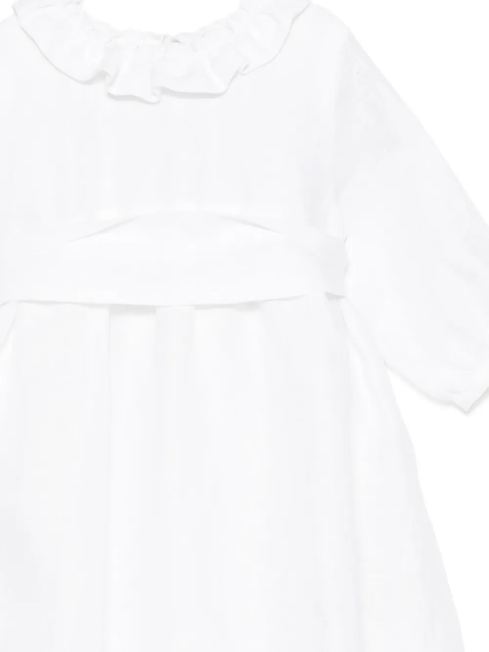 JESURUM BABY Jurk met gewelfde afwerking en ruches Wit