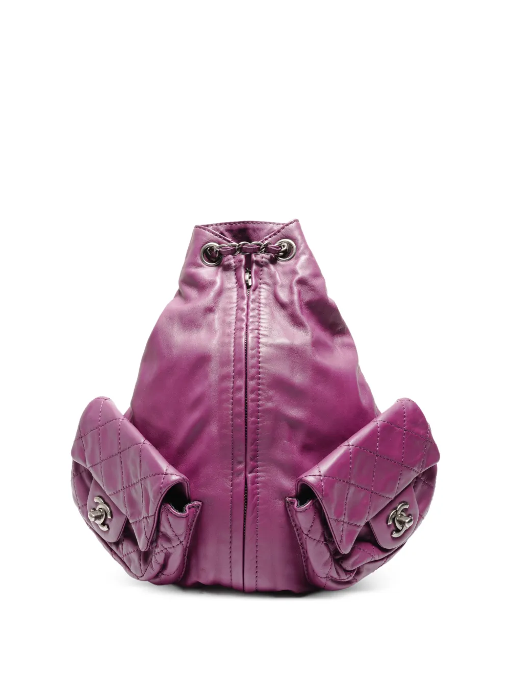 CHANEL Pre-Owned 2012-2013 quilted chain-link backpack - Viola