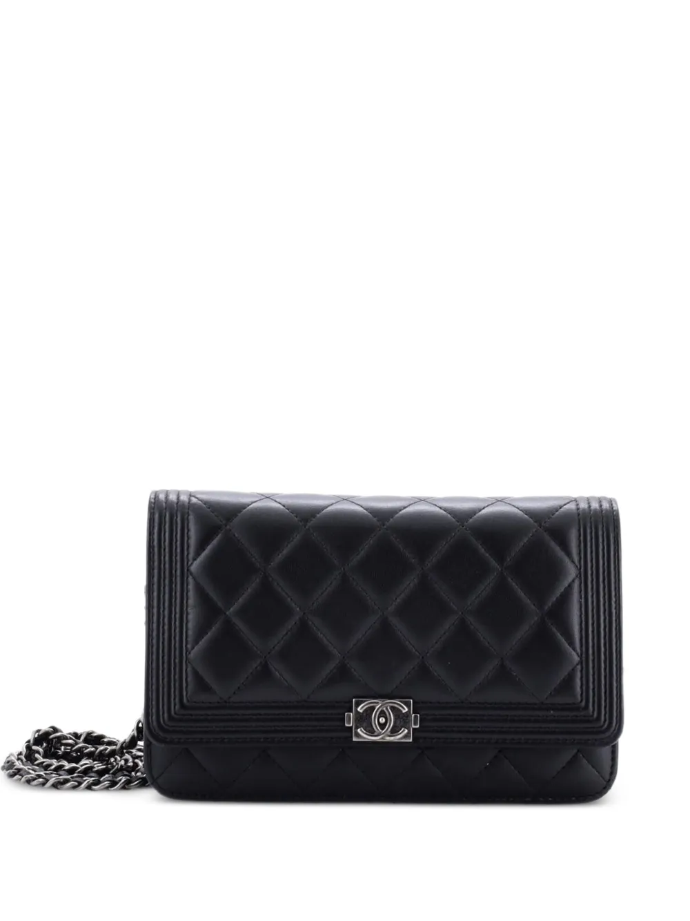 CHANEL Pre-Owned Boy Wallet on Chain Quilted Lambskin crossbody bag - Nero