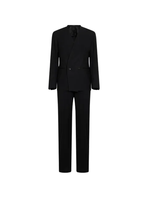 Tagliatore double-breasted collarless suit