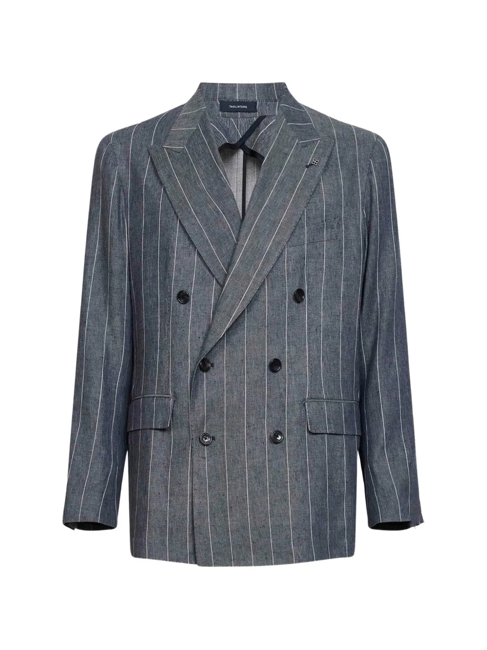 Tagliatore New York pinstriped double-breasted blazer - Blu