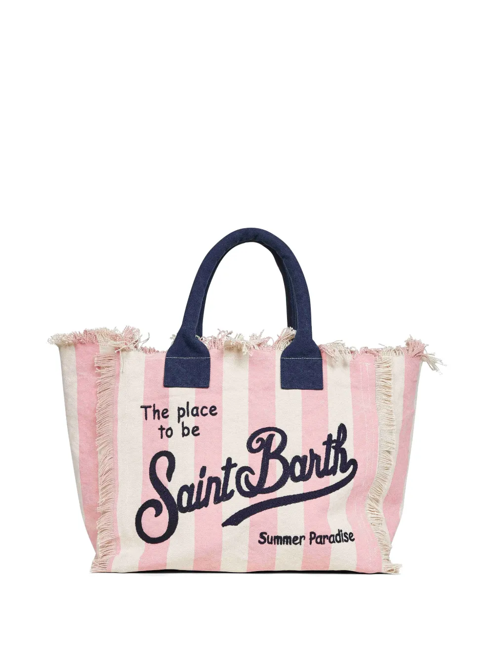 MC2 Saint Barth Regular Vanity shopper met verticale strepen Roze