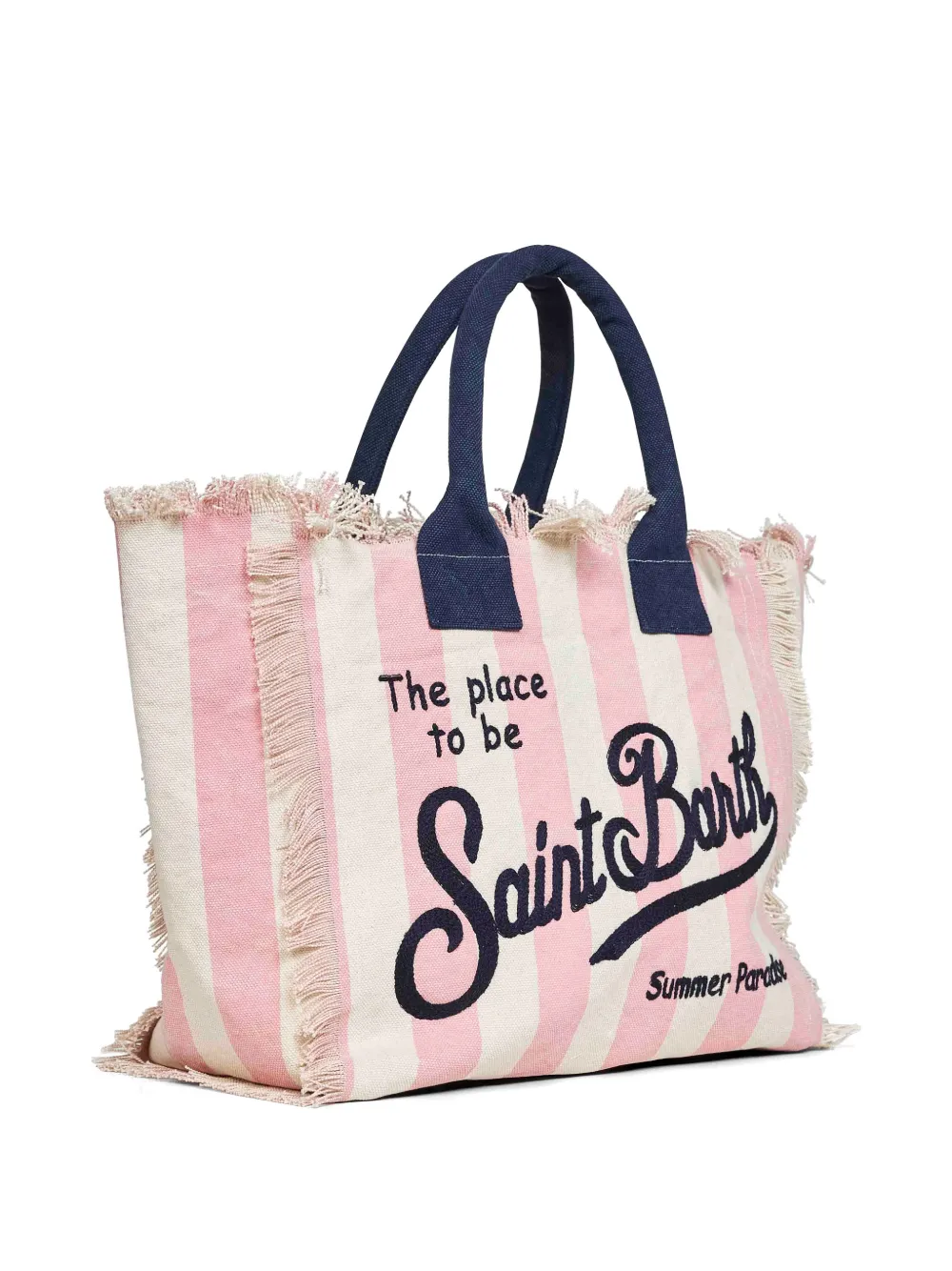MC2 Saint Barth Regular Vanity shopper met verticale strepen Roze