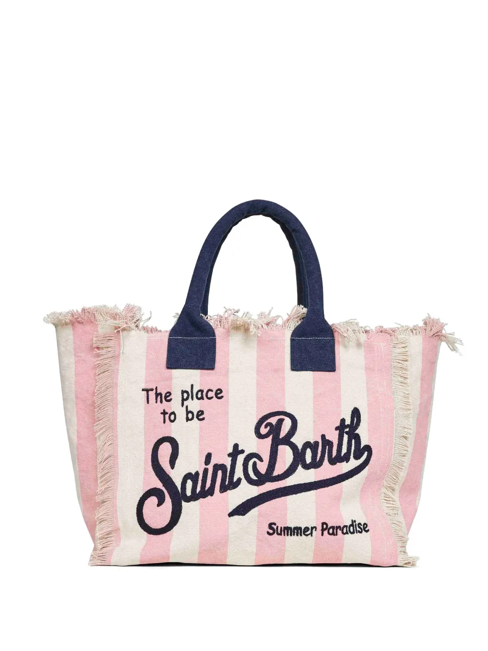 MC2 Saint Barth Regular Vanity shopper met verticale strepen Roze