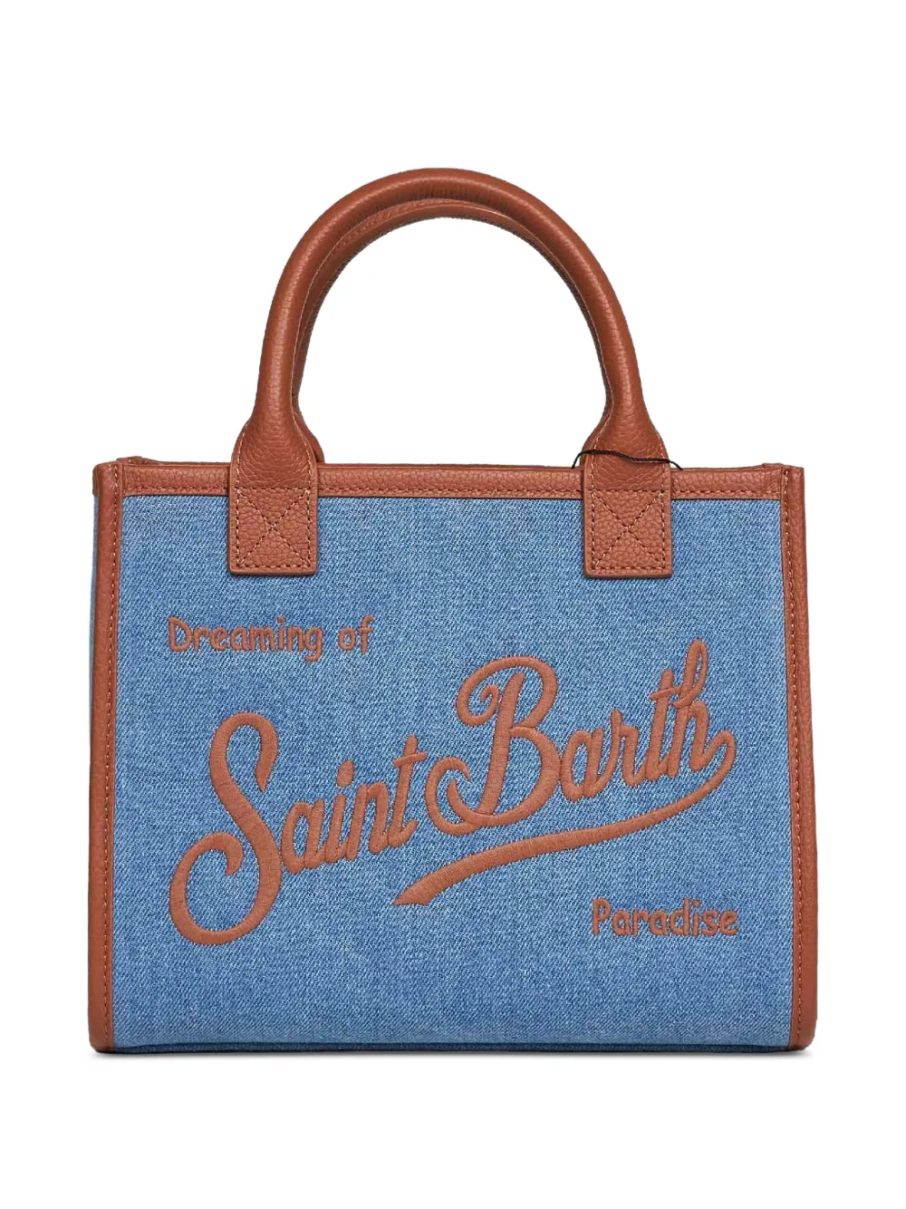 MC2 Saint Barth Schoudertas met geborduurd logo Blauw