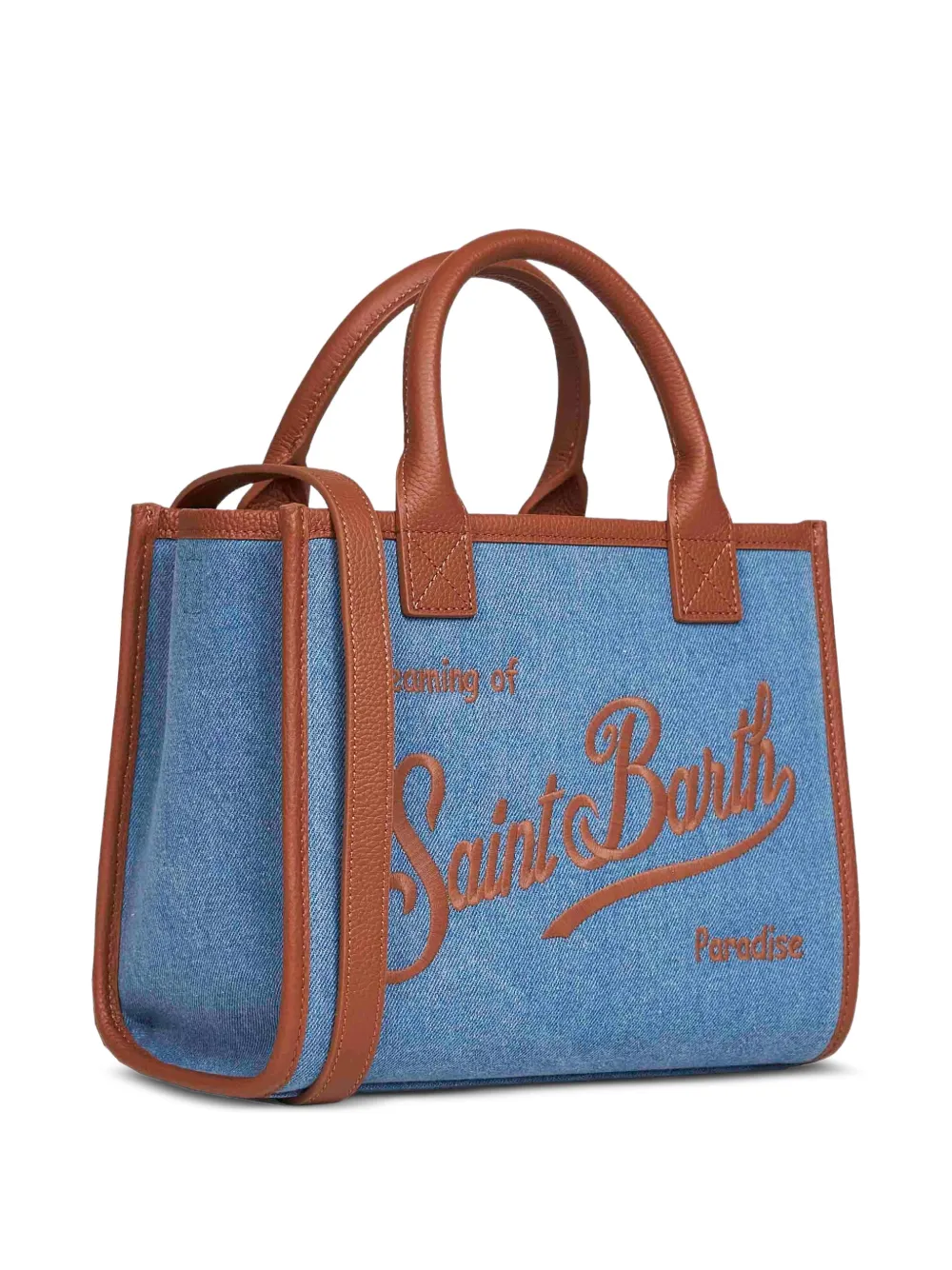 MC2 Saint Barth Schoudertas met geborduurd logo Blauw