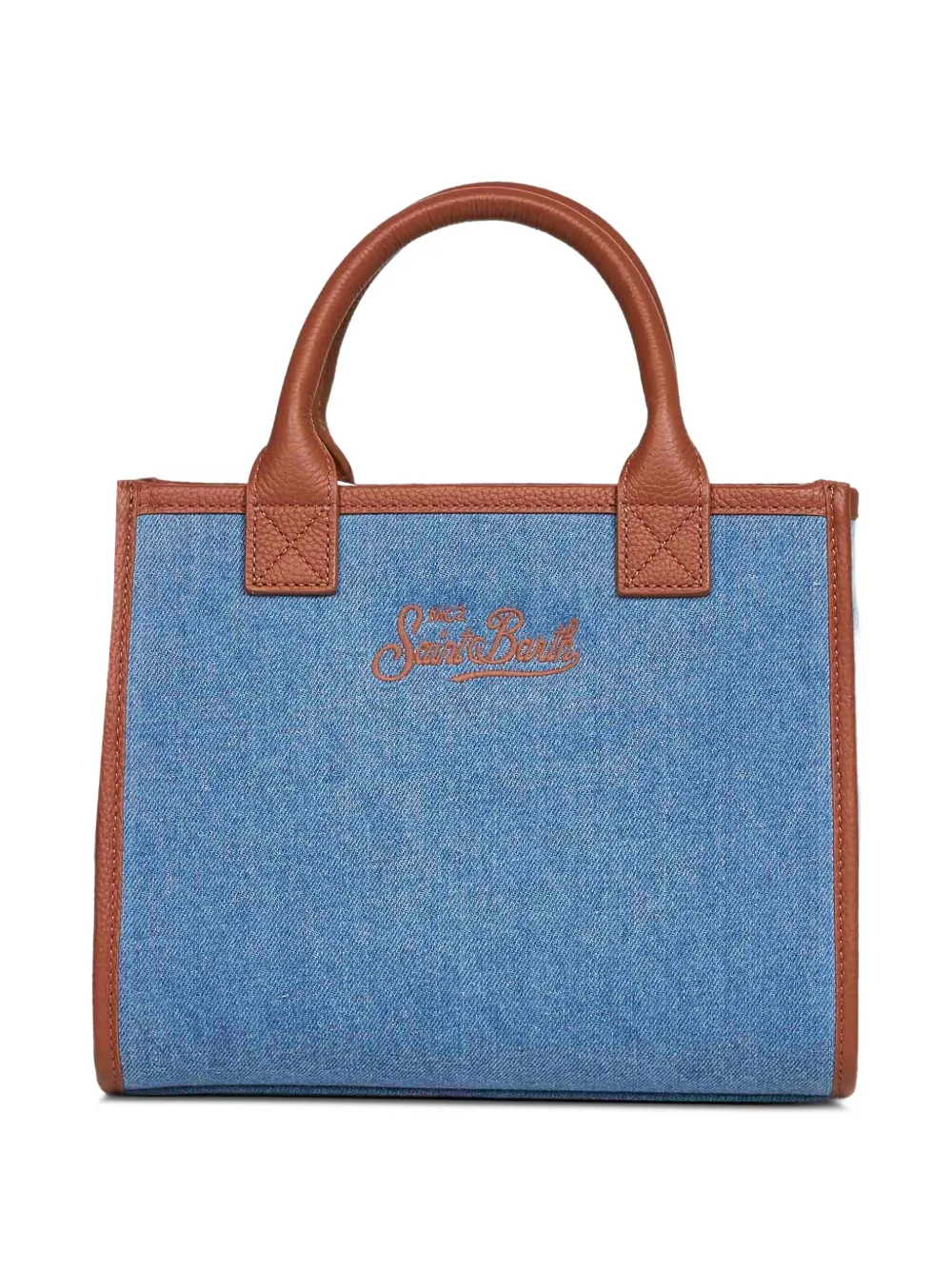 MC2 Saint Barth Schoudertas met geborduurd logo Blauw