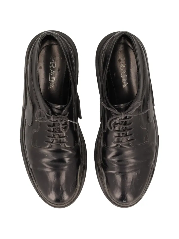 PRADA レースアップ　シューズ　美品 Prada Pre-Owned レースアップ シューズ | ブラック | FARFETCH JP