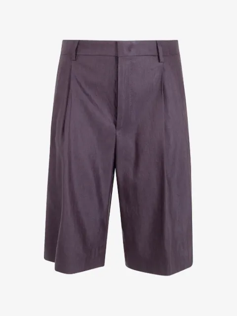Tagliatore pleated linen tailored bermuda shorts
