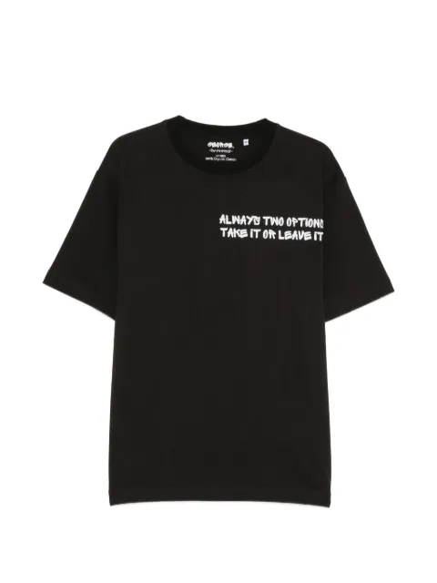 GEORGE. slogan-print barcode-print T-shirt