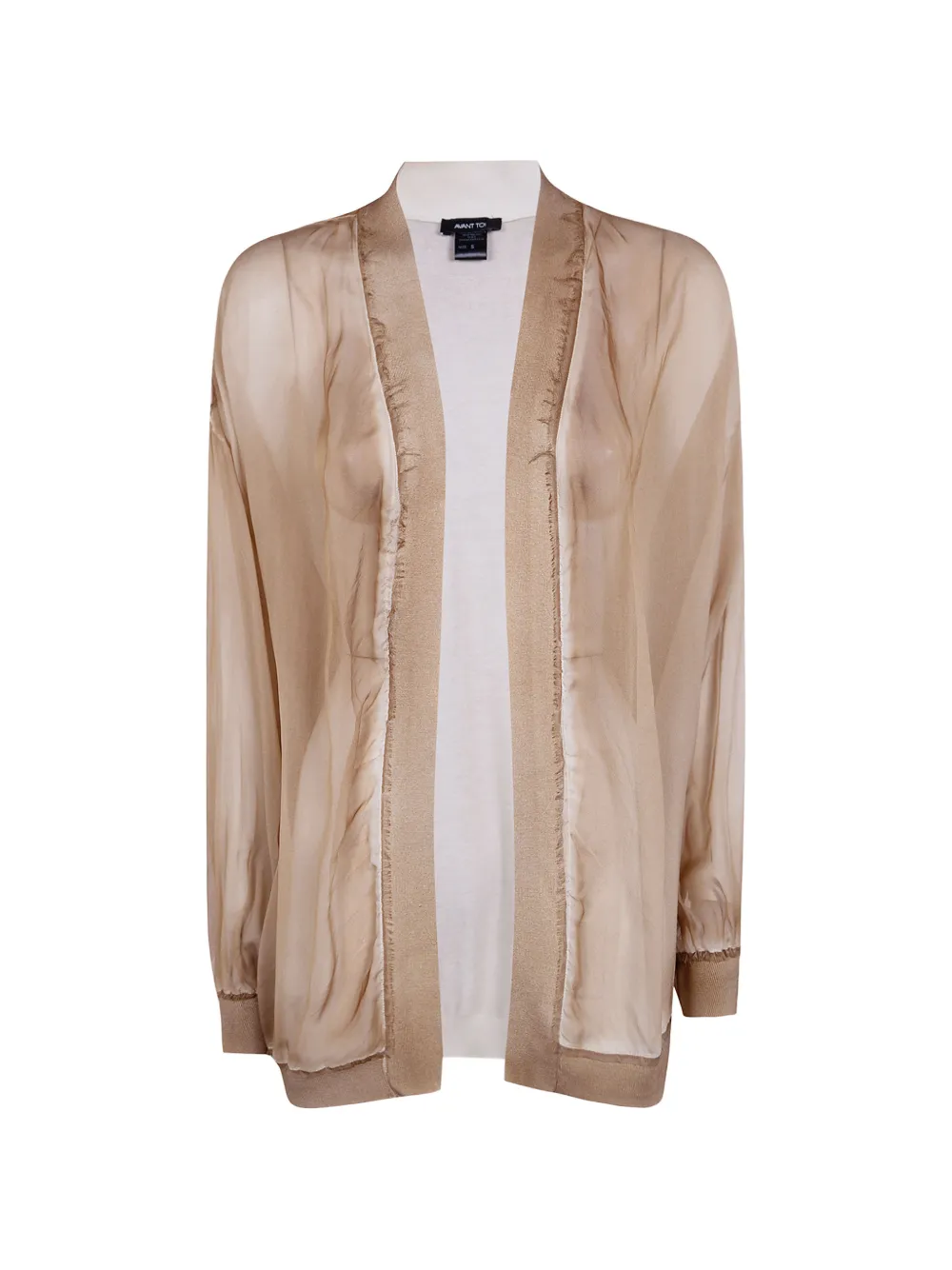 Avant Toi sheer-panelled silk cardigan - Neutrals