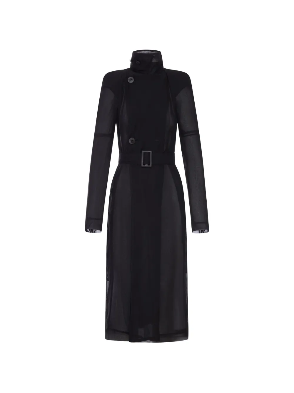Rick Owens Maria organza trench coat - Nero