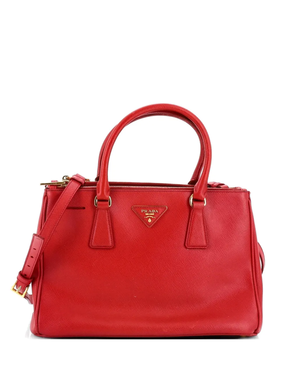 Prada Pre-Owned Double Zip Lux Saffiano Leather Small tote bag - Red