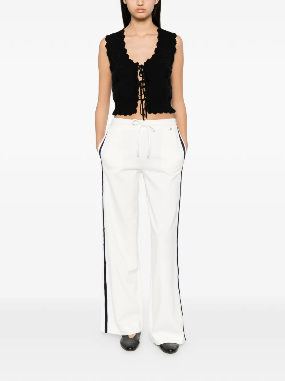 TWINSET Trainingsbroek met zijstreep Wit