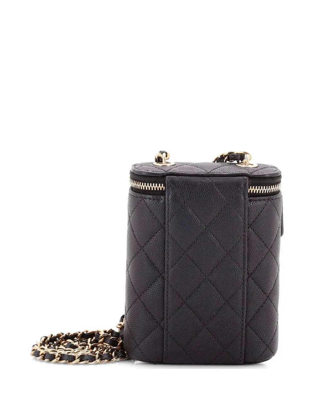  Chanel Pre-owned Bolso De Hombro Vertical Classic Vanity Case Mini De Cuero Caviar Con Diseño Acolchado - Negro 