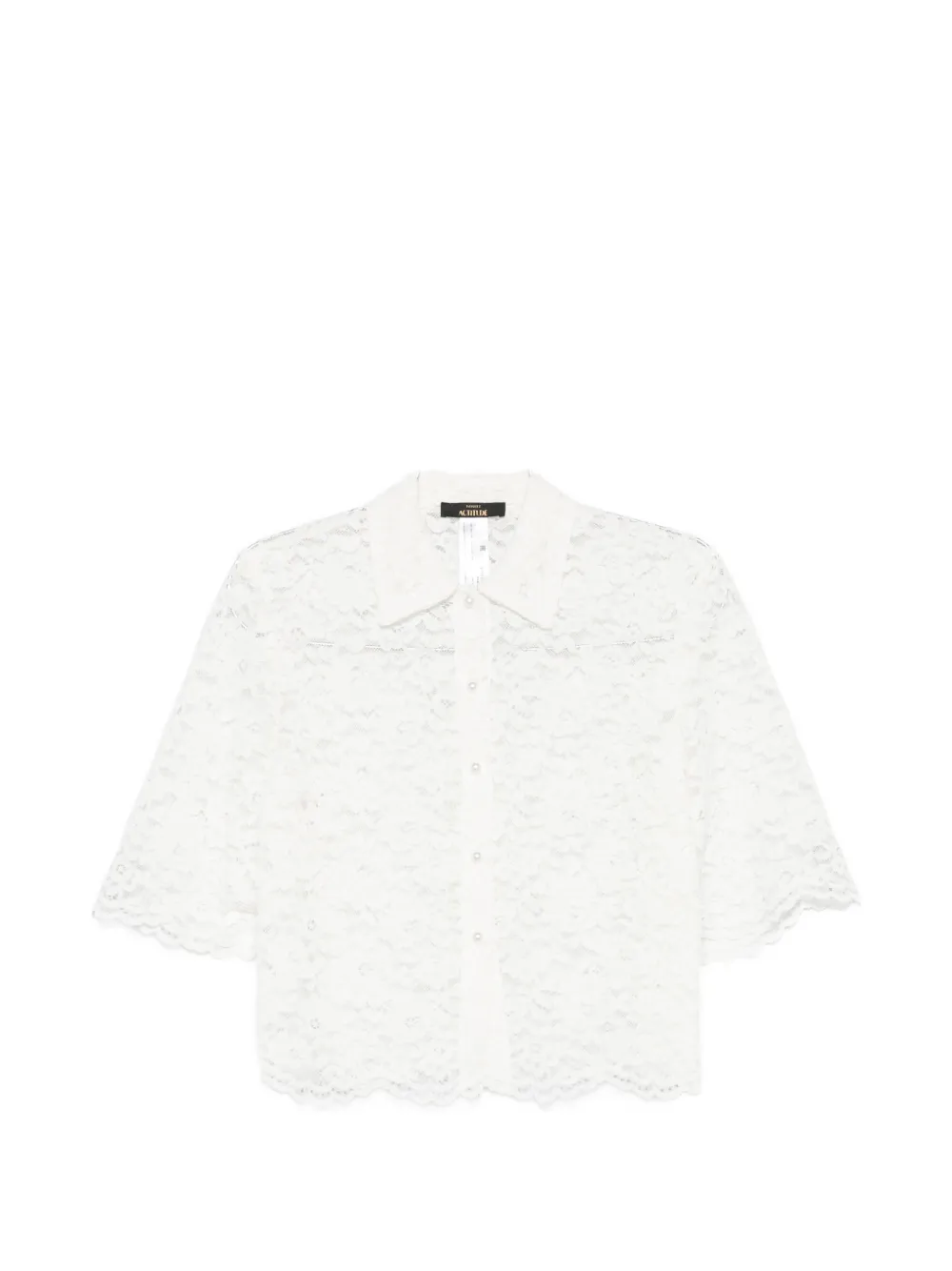 TWINSET lace-patterned short-sleeve shirt - Bianco
