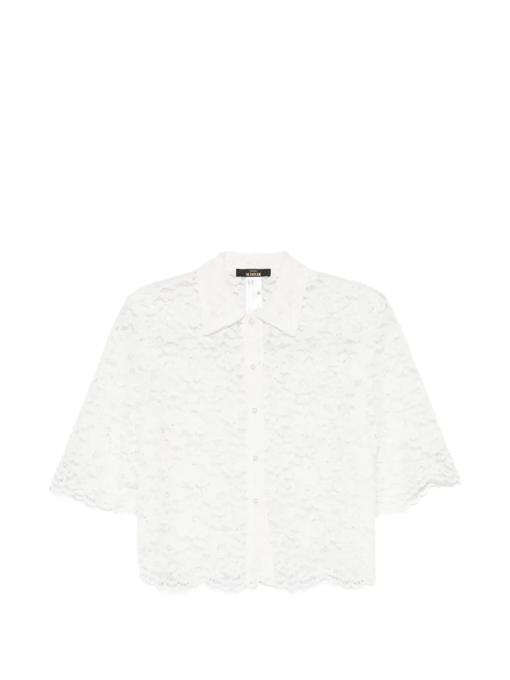TWINSET lace-patterned short-sleeve shirt - Weiß