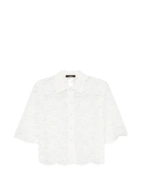 TWINSET lace-patterned short-sleeve shirt