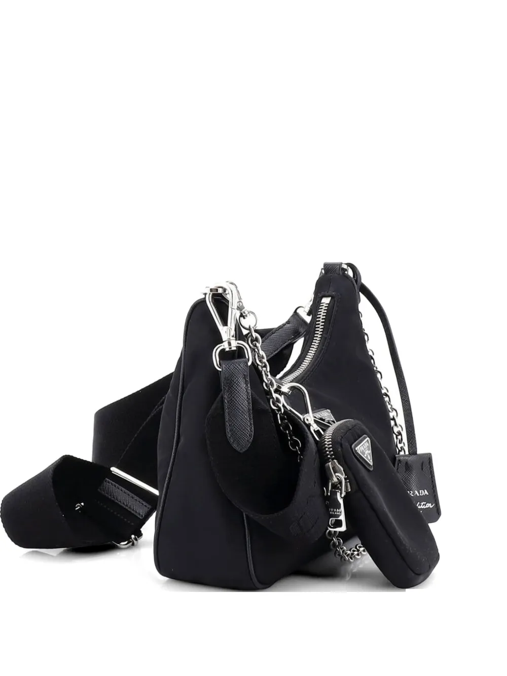 Prada Pre-Owned Re-Edition 2005 Shoulder Bag Tessuto Small crossbody bag - Nero