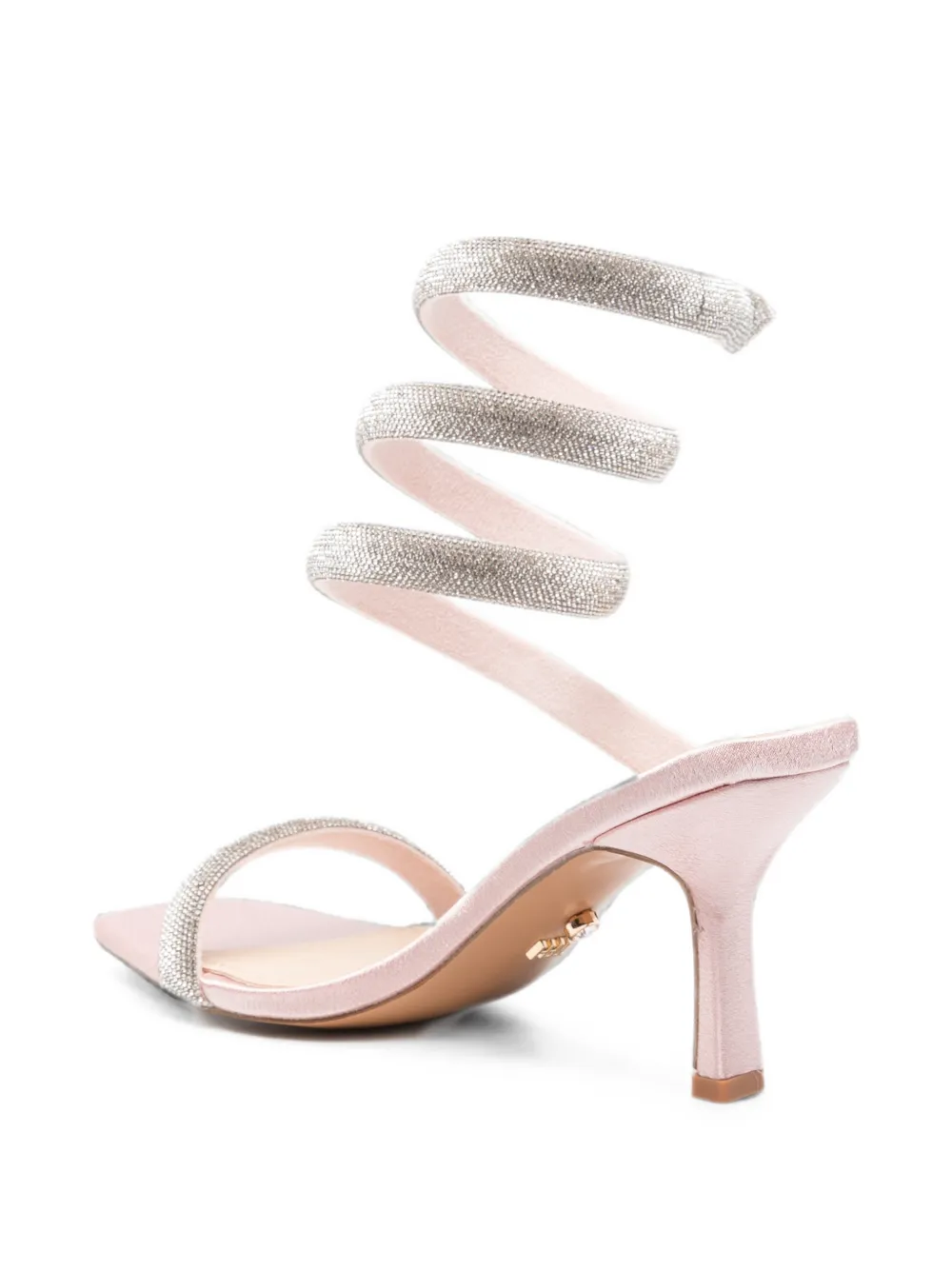 TWENTY FOURHAITCH Centauro crystal-embellished spiral-strap sandals Roze