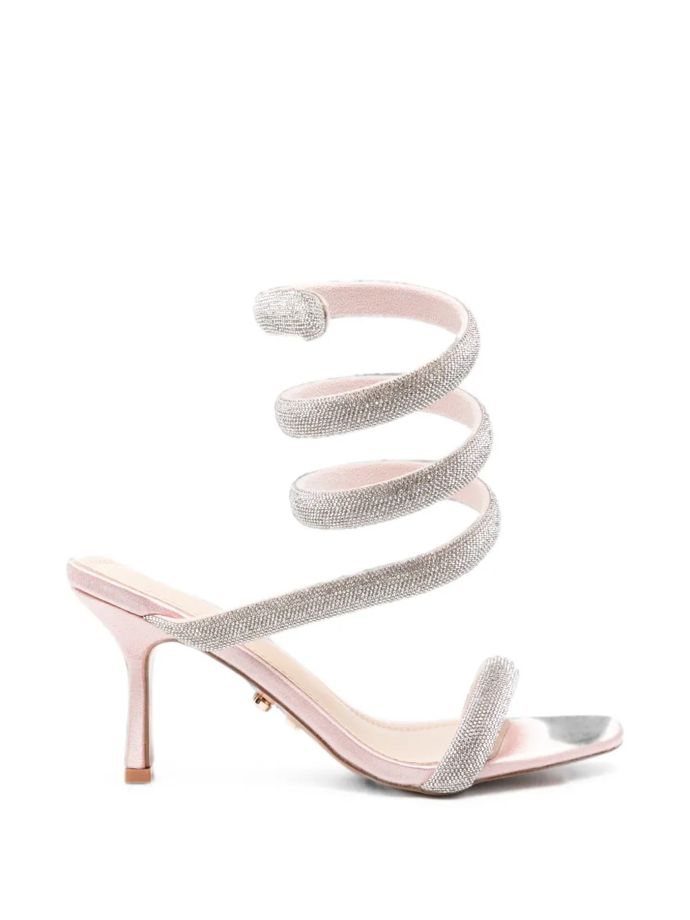 TWENTY FOURHAITCH Centauro crystal-embellished spiral-strap sandals Roze
