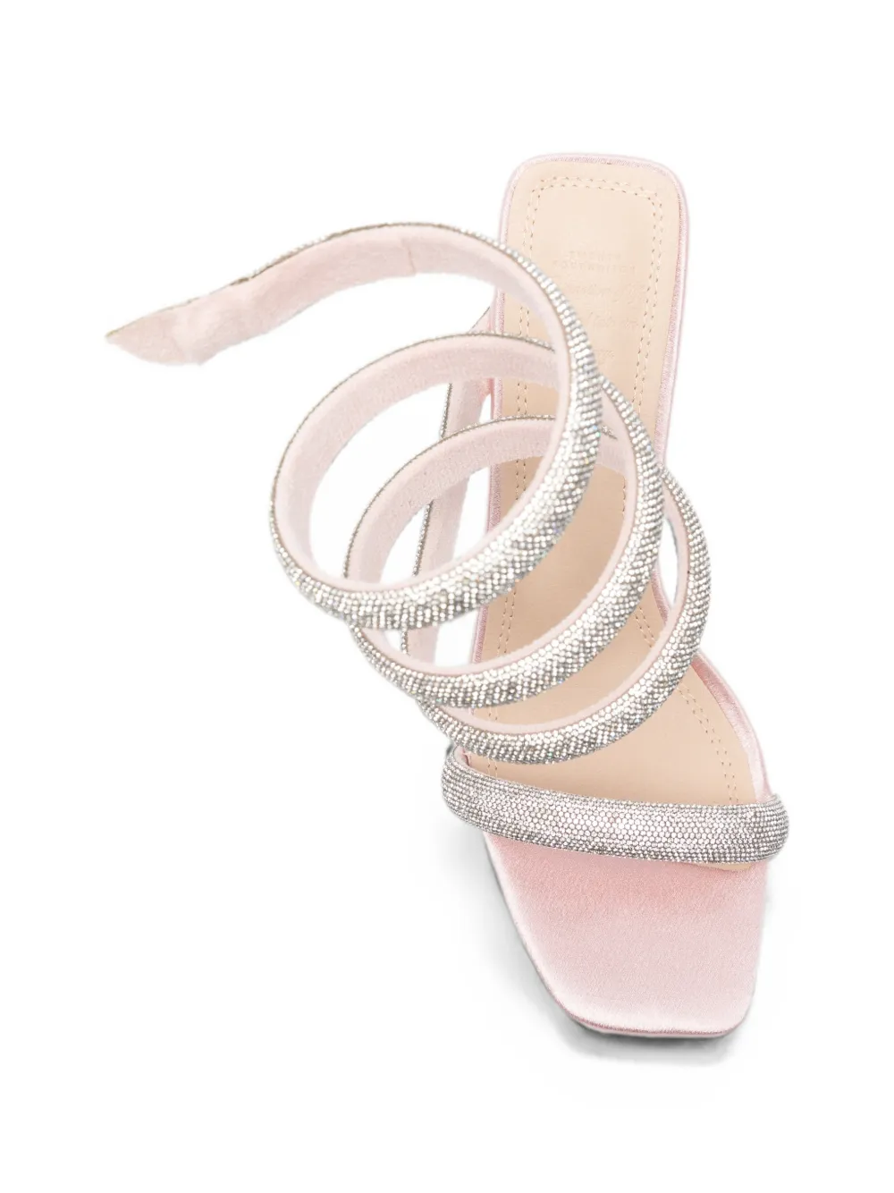 TWENTY FOURHAITCH Centauro crystal-embellished spiral-strap sandals Roze