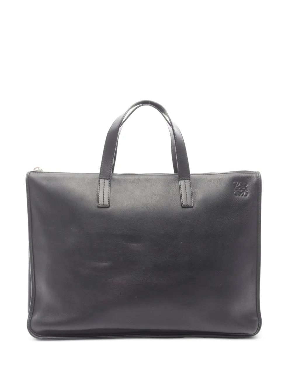 Loewe Pre-Owned 2000s Anagram-detail leather briefcase - Black