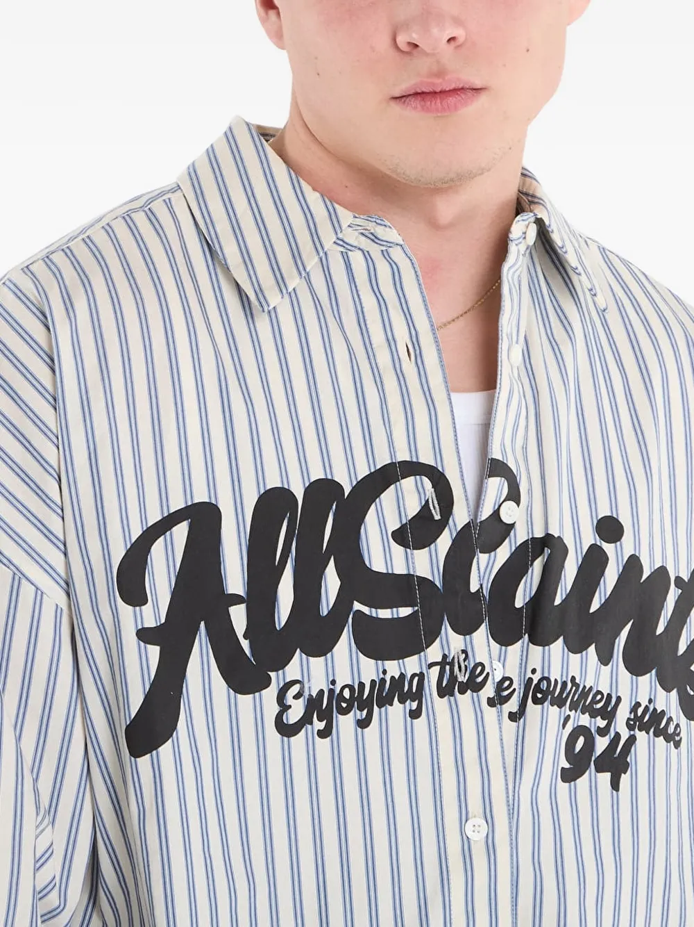 AllSaints Adrianne gestreept overhemd Wit