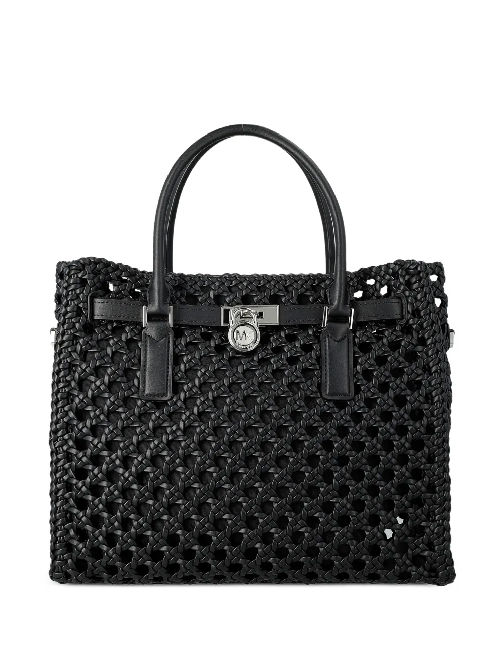 Michael Kors woven padlock tote bag - Nero