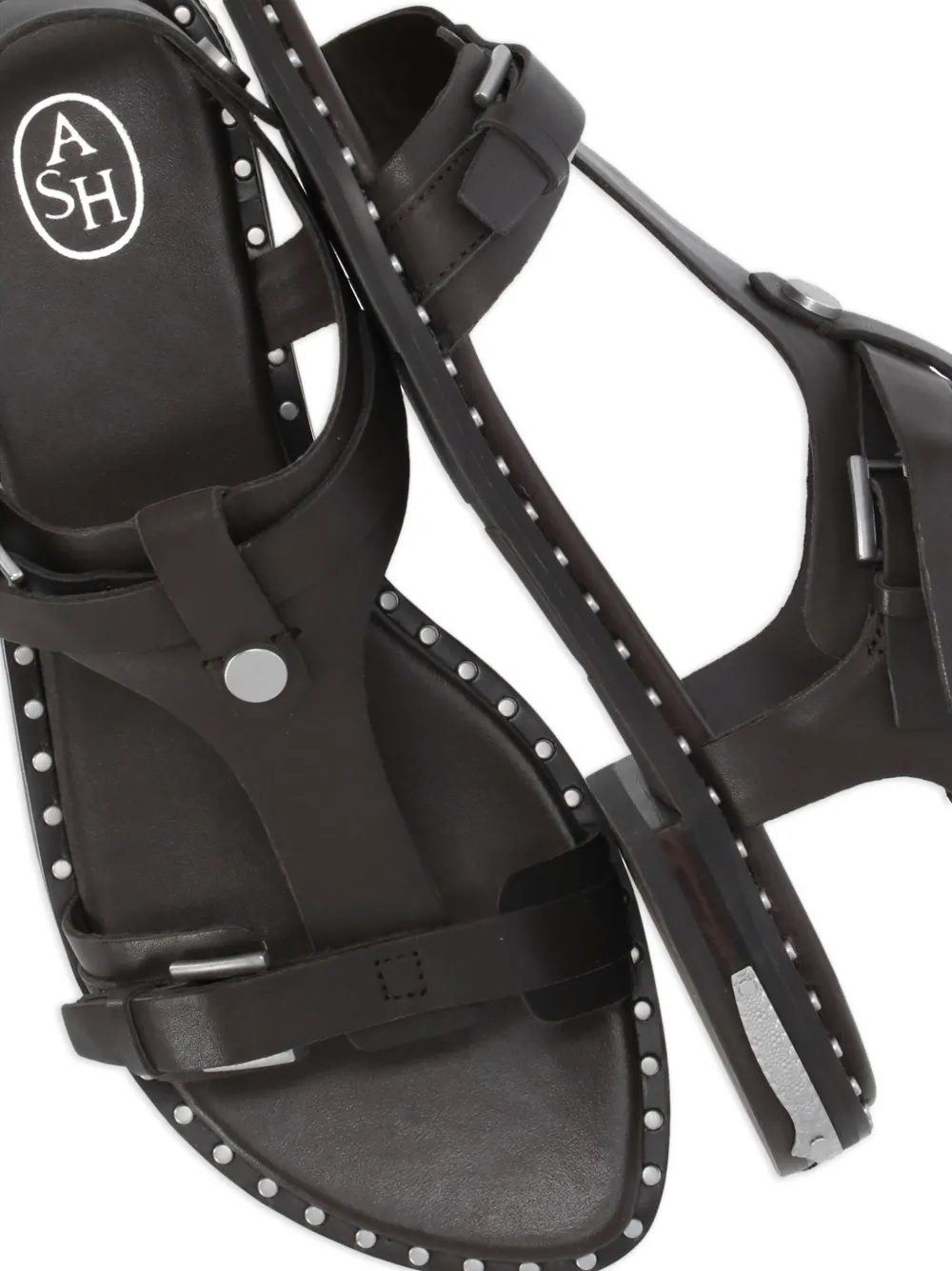 Ash Piper sandalen verfraaid met studs en gespbandje Bruin
